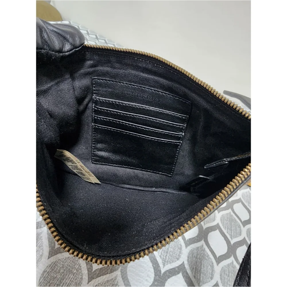 BURBERRY Mega Check Peyton Crossbody Bag Black/Beige